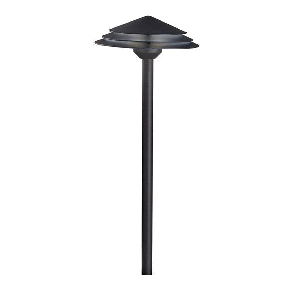 Kichler 16124BKT27 Round Tiered 2700K LED Path Light Textured Black - Atlantic Lighting