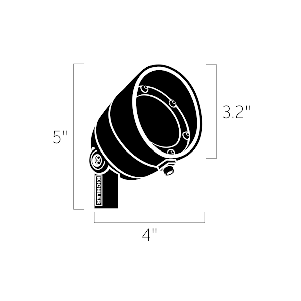 Kichler 16152CBR27 2700K 200 Lumen 60 Degree Wide Flood Centennial Brass - Atlantic Lighting