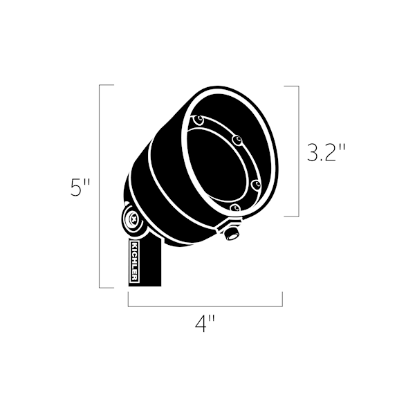 Kichler 16155CBR27 2700K 300 Lumen 60 Degree Wide Flood - Atlantic Lighting