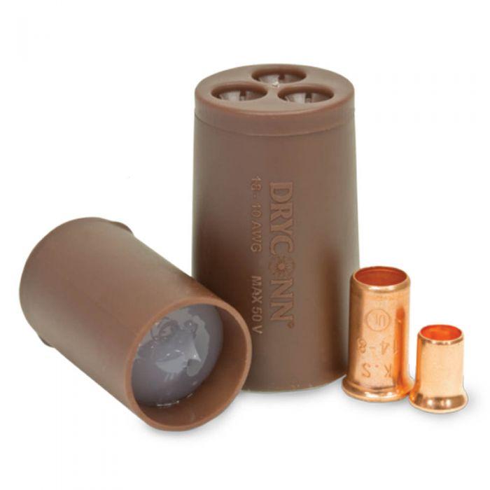 King Innovation 20245 DryCrimp (pre-filled), Contents Include 25 pre-filled housings, 25 small & 25 large copper crimp sleeves - Atlantic Lighting