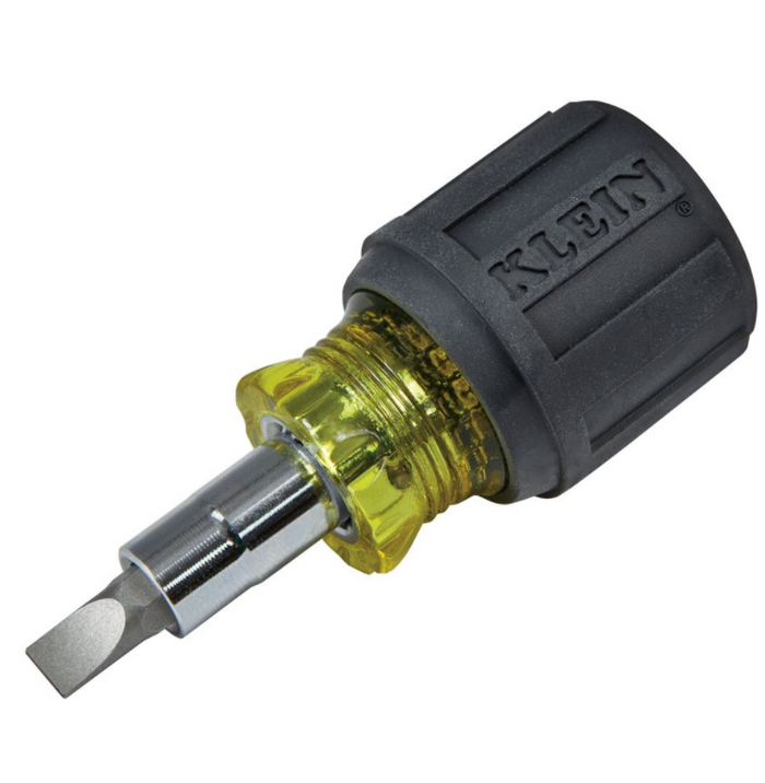 Klein Tools  32561 Multi-Bit Screwdriver / Nut Driver, 6-in-1, Stubby