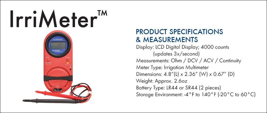 King Innovation 42010 IrriMeter, 1pc. Card - Atlantic Lighting