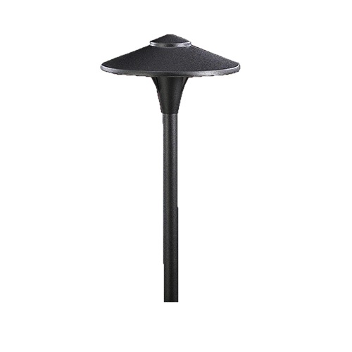 Vista Outdoor Lighting PR-4704-B-NL 4704 12-Volt LED Aluminum 7.5" Round Path Light, Black, No Lamp - Atlantic Lighting