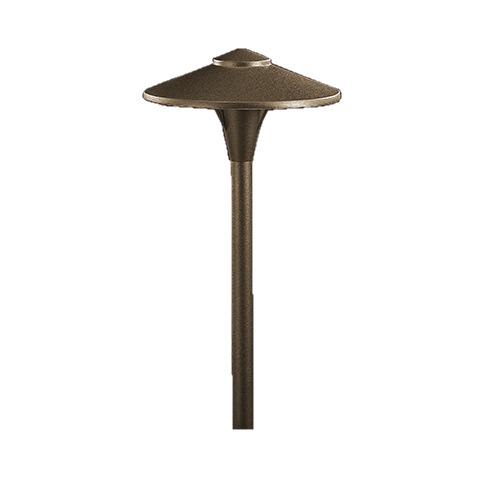 Vista Outdoor Lighting PR-4704-Z-150-W-G4 4704 12-Volt LED Aluminum 7.5" Round Path Light, Architectural Bronze, Warm, 2.5 Watt - Atlantic Lighting