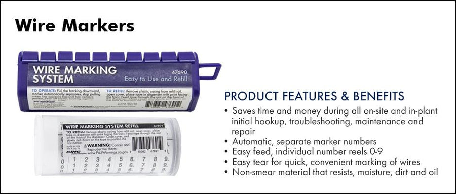King Innovation 47691 Wire Marking System Refill- 1 per pack - Atlantic Lighting