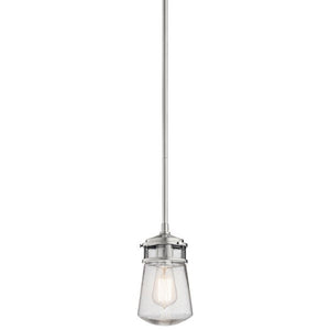 Kichler 49446BA Lyndon™ 9.5" 1 Light Pendant with Clear Seeded Glass Brushed Aluminum