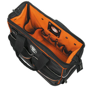 Klein Tools 55431 Tool Bag, Tradesman Pro™ Lighted Tool Bag, 31 Pockets, 15-Inch