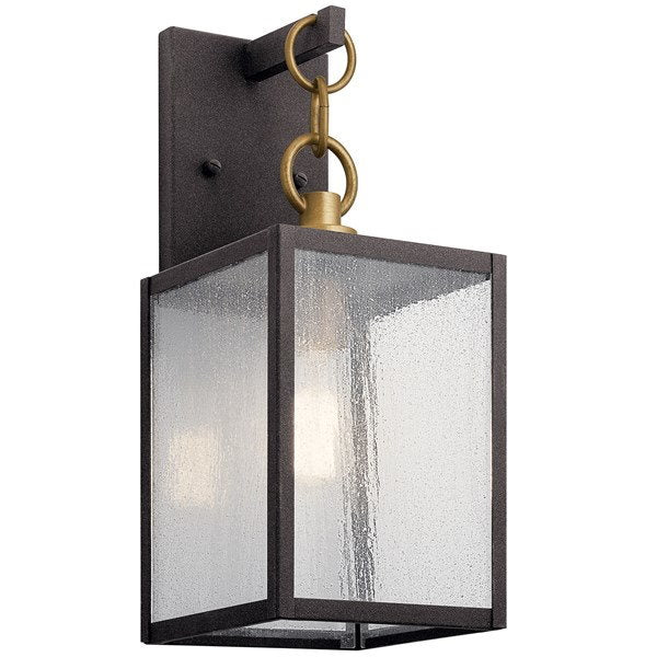 Kichler 59005WZC Lahden™ 12" 1 Light Outdoor Wall Light with Clear Seeded Glass Weathered Zinc