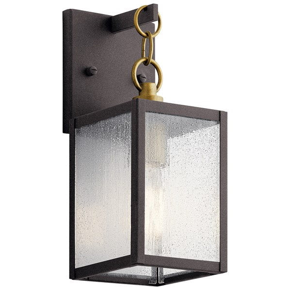 Kichler 59006WZC Lahden™ 16.75" 1 Light Outdoor Wall Light with Clear Seeded Glass Weathered Zinc