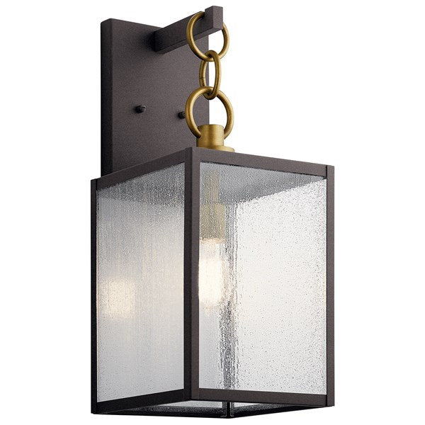 Kichler 59007WZC Lahden™ 21.75" 1 Light Outdoor Wall Light with Clear Seeded Glass Weathered Zinc