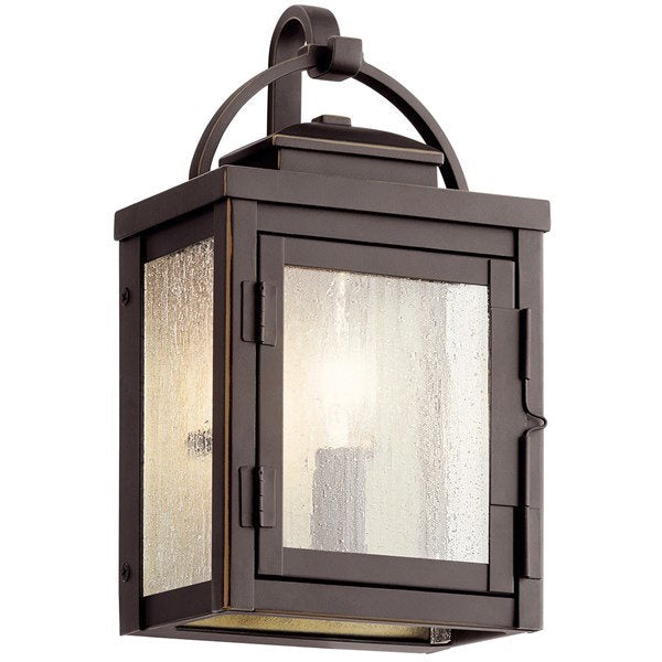 Kichler 59010RZ Carlson™ 11" 1 Light Outdoor Wall Light with Clear Seeded Glass Rubbed Bronze