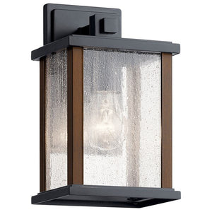 Kichler 59016BK Marimount™ 11" 1 Light Outdoor Wall Light with Clear Ribbed Glass Black