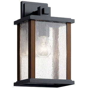 Kichler 59017BK Marimount™ 12.75" 1 Light Outdoor Wall Light with Clear Ribbed Glass Black