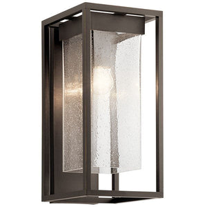 Kichler 59062BSL Mercer™ 20" 1 Light Wall Light Clear Seeded Glass Black