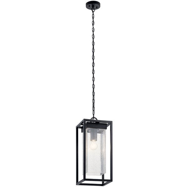 Kichler 59064BSL Mercer™ 24" 1 Light Pendant Clear Seeded Glass Black