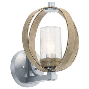 Kichler 59066DAG Grand Bank™ 13" 1 Light Wall Light Distressed Antique Gray and Brushed Nickel
