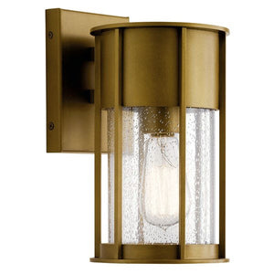 Kichler 59079NBR Camillo™ 11" 1 Light Wall Light with Clear Seeded Glass Natural Brass