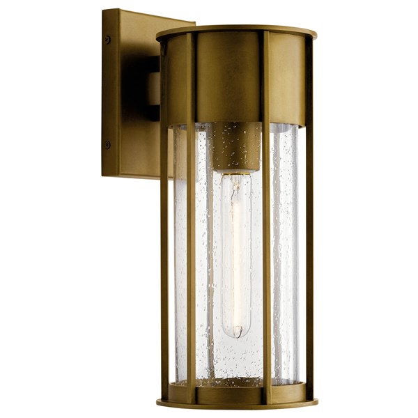Kichler 59080NBR Camillo™ 15" 1 Light Wall Light with Clear Seeded Glass Natural Brass