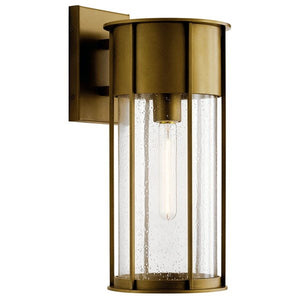 Kichler 59081NBR Camillo™ 18" 1 Light Wall Light with Clear Seeded Glass Natural Brass