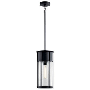 Kichler 59082BKT Camillo™ 18" 1 Light Hanging Pendant with Clear Seeded Glass Textured Black