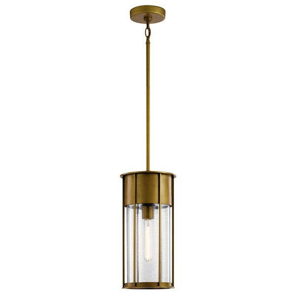 Kichler 59082NBR Camillo™ 18" 1 Light Hanging Pendant with Clear Seeded Glass Natural Brass