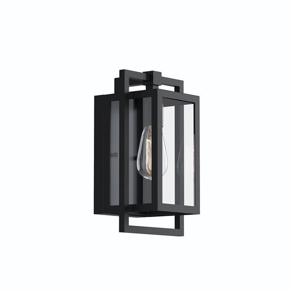 Kichler 59085BK Goson™ 12" 1 Light Wall Light with Clear Glass Black