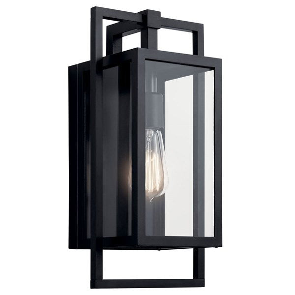 Kichler 59086BK Goson™ 16" 1 Light Wall Light with Clear Glass Black
