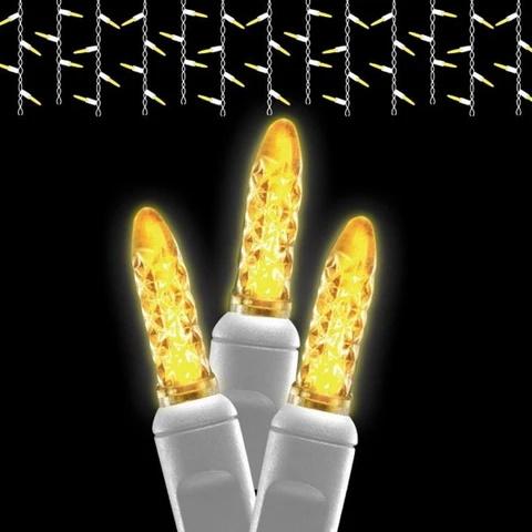 Seasonal Source 88604-R Gold Icicle Lights on White Wire, 70 Bulbs - Atlantic Lighting