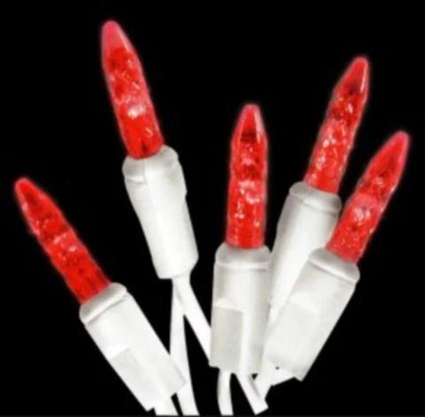 Seasonal Source 88632-R Red Icicle Lights on White Wire, 70 Bulbs - Atlantic Lighting