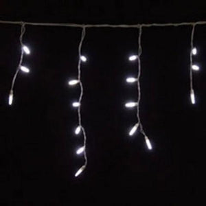 Seasonal Source 88643-R Pure White Icicle Lights on White Wire, 70 Bulbs