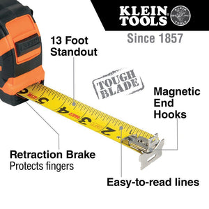 Klein Tools 9225 Tape Measure, 25-Foot Magnetic Double-Hook