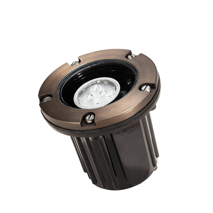 Total Light®  Well Light With Classic Brass & Clear Lens Top