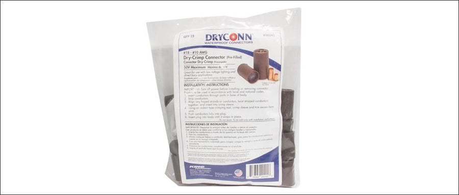 King Innovation 20245 DryCrimp (pre-filled), Contents Include 25 pre-filled housings, 25 small & 25 large copper crimp sleeves - Atlantic Lighting