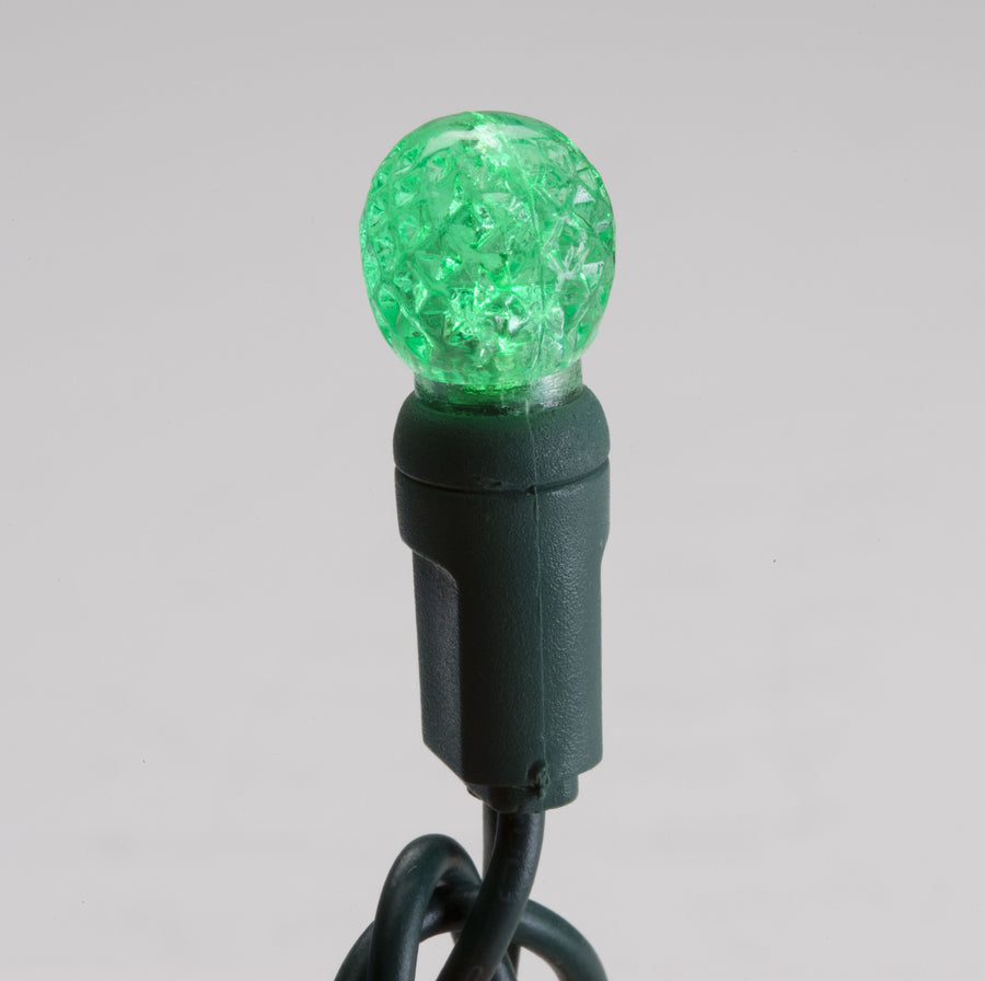 Seasonal Source 34614R-B 70 G12 Green LED String Lights, 4" Spacing - Green Wire - Atlantic Lighting