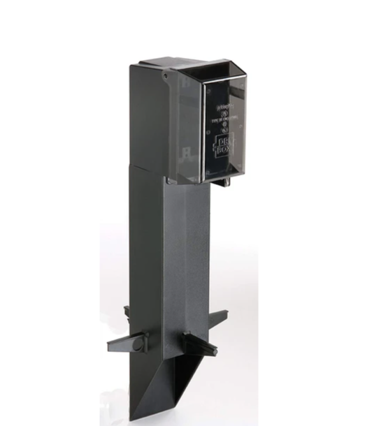Arlington Industries GPD19B 1 Gard-N-Post Low-Profile Outdoor Landscape Lighting Post Enclosure with Outlet Cover, 19.5-Inch, Black, 1-Pk - Atlantic Lighting