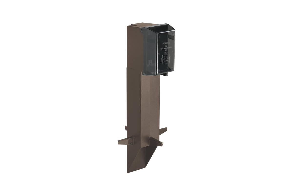 Arlington Industries GPD19BR 1 Gard-N-Post Low-Profile Outdoor Landscape Lighting Post Enclosure with Outlet Cover, 19.5-Inch, Bronze, 1-Pk - Atlantic Lighting