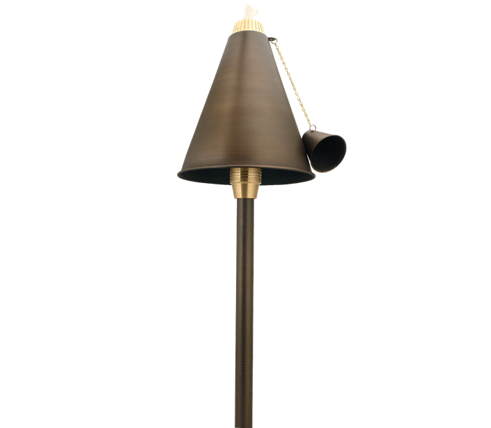 Unique IB-NL Islander 12V Weathered Brass Torch and Down Light, No Lamp - Atlantic Lighting