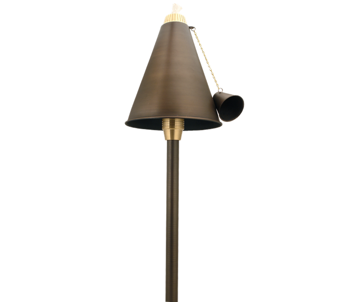Unique Lighting Systems - Islander 12V Weathered Brass Torch and Down Light, No Lamp