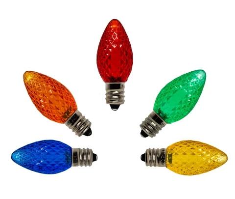 Seasonal Source LED-C7-MUL-SMD C7 Multi-Colored LED SMD Bulbs, Pack of 25 - Atlantic Lighting