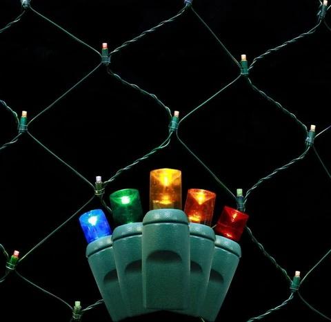 Seasonal Source LEDNET-MUL LED 4 x 6 ft Multi-Colored Net Lighting - Atlantic Lighting