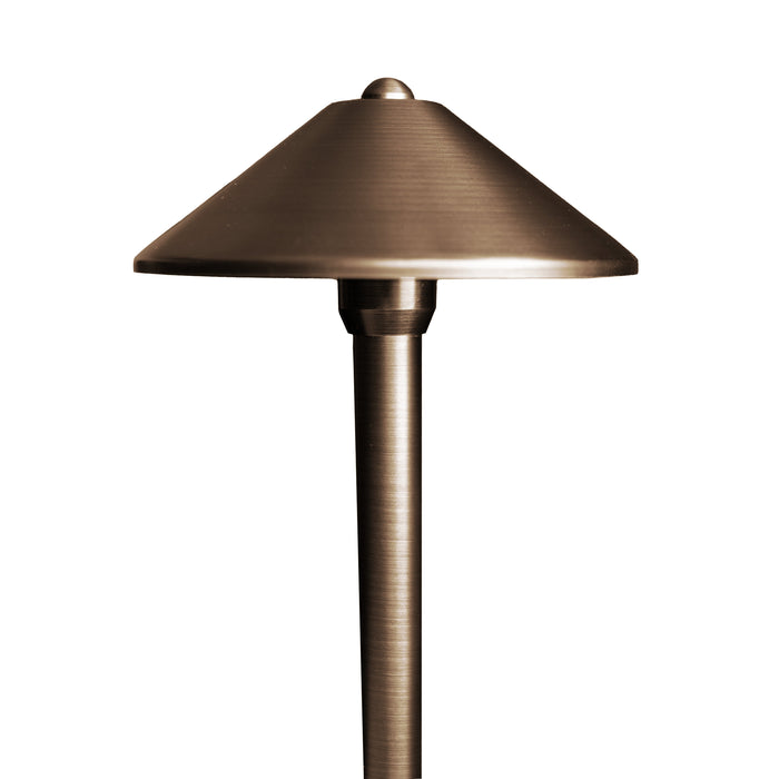 Total Light® Destin Brass Path Light- Cone Shade 15" Stem