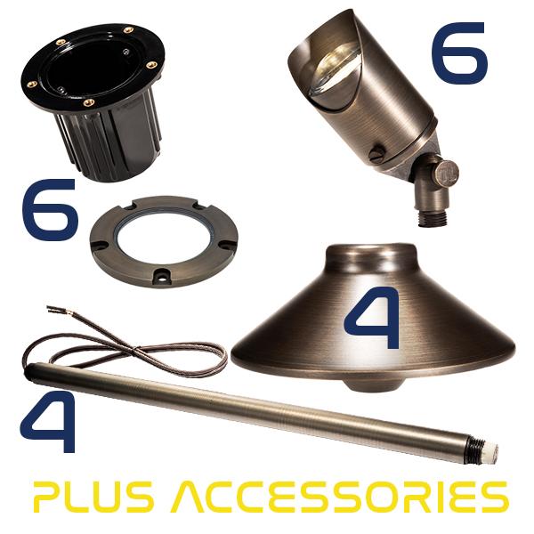 Total Light® Well Light, Path Light and Up Light Combo #2 Complete Landscape Kit