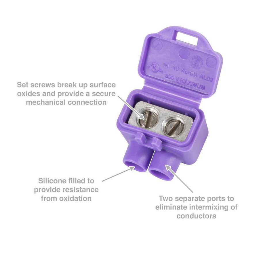 King Innovation 95015 AlumiConn 2-Port Al/Cu Wire Connector (10-Pack) - Atlantic Lighting