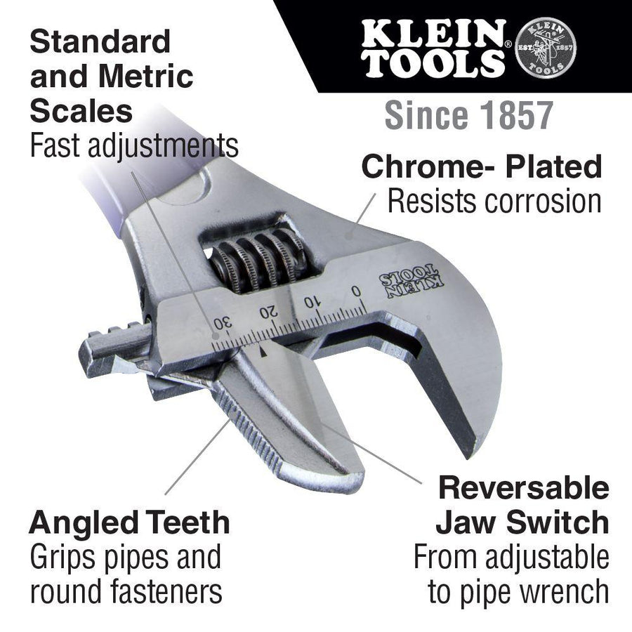Klein Tools D86930 Reversible Jaw/Adjustable Pipe Wrench, 10-Inch - Atlantic Lighting
