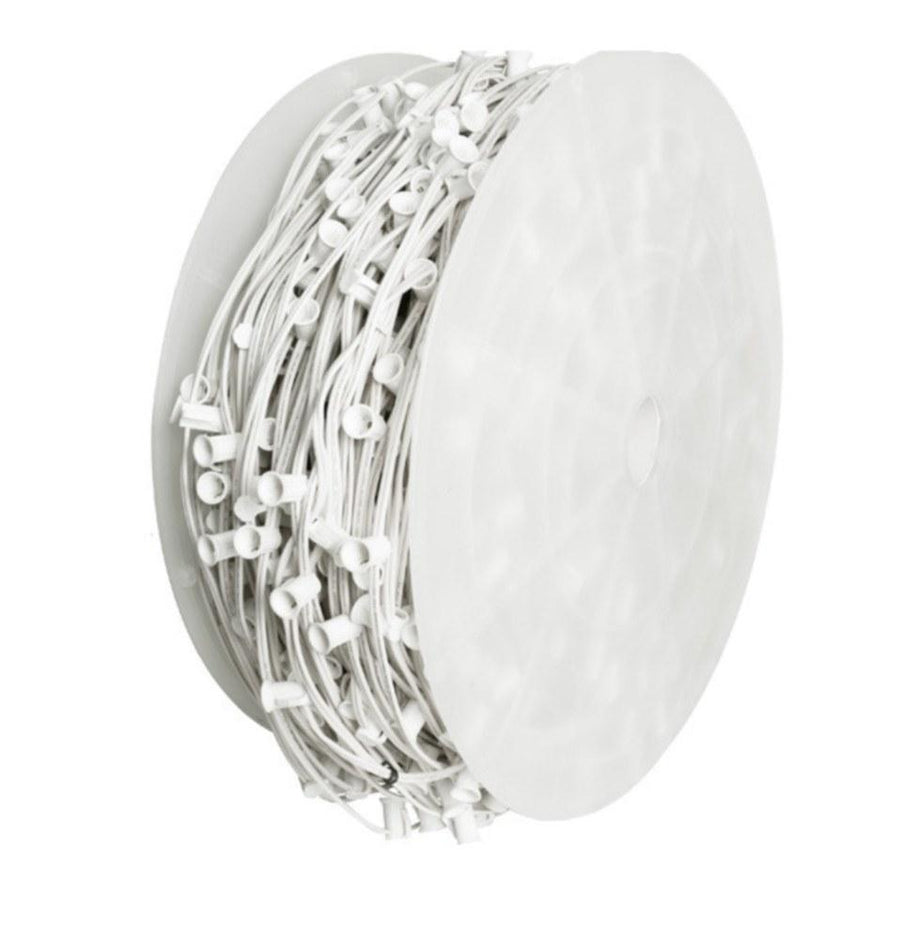 Seasonal Source C9-1000-12-W C9 Light Spool, 1000' Length, 12" Spacing, White Wire - Atlantic Lighting