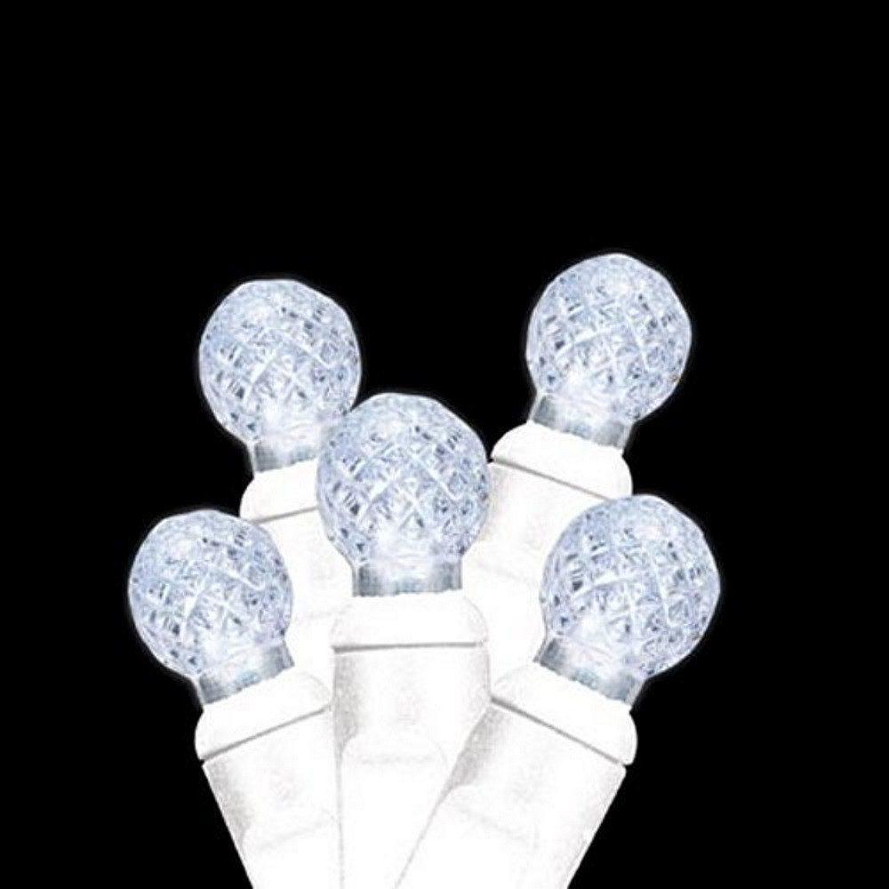 Seasonal Source 34643R-B Pure White G12 String Lights, 4 Inch Spacing, White Wire - Atlantic Lighting
