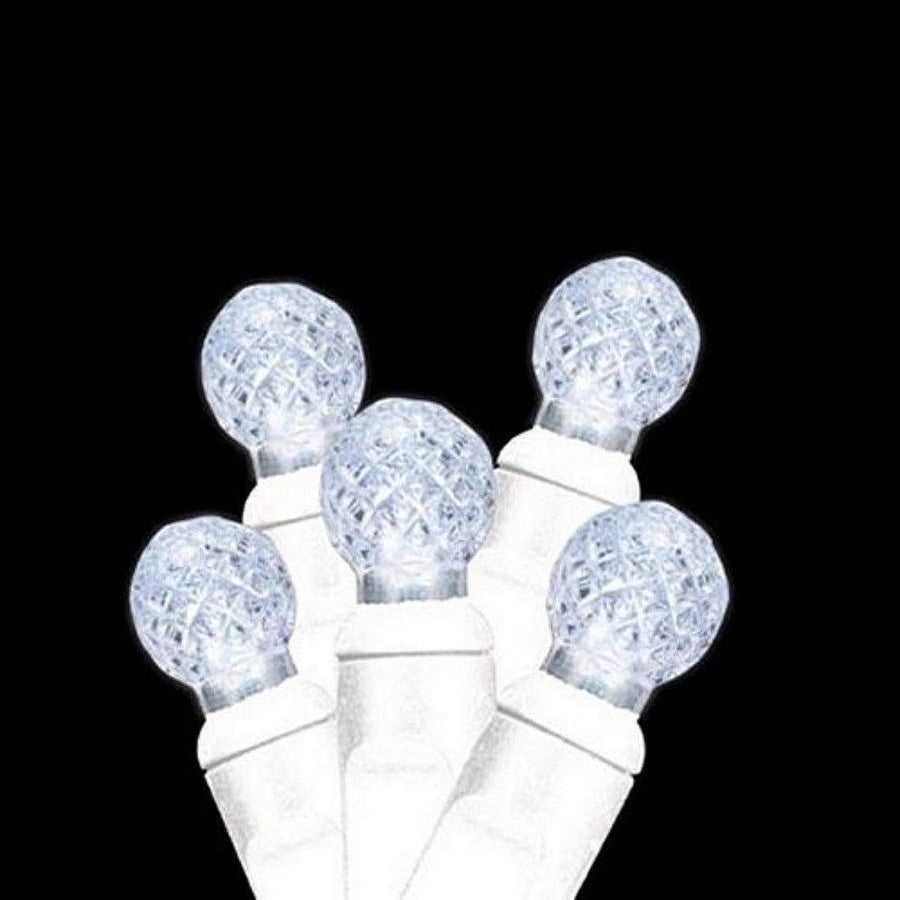 Seasonal Source 34643R-B Pure White G12 String Lights, 4 Inch Spacing, White Wire - Atlantic Lighting