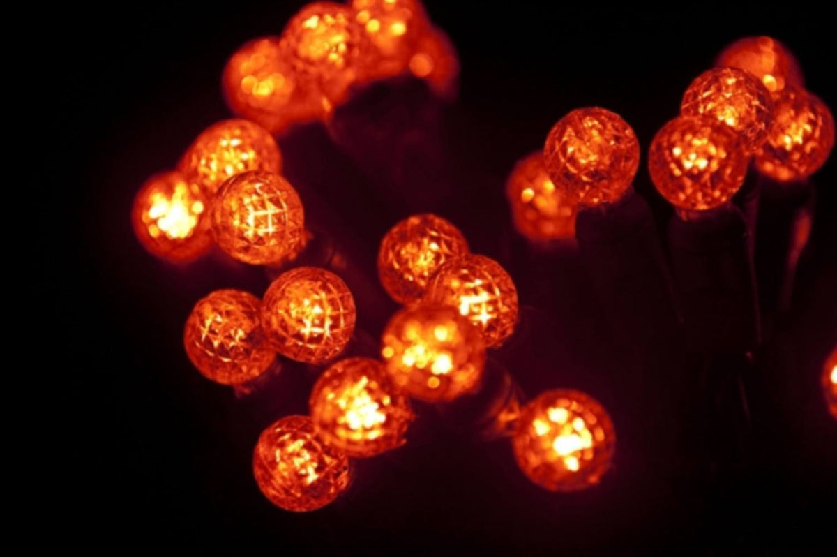 Seasonal Source 34607R-B G12 Orange LED String Lights, 4" Spacing - Atlantic Lighting