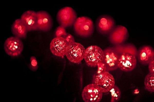 Seasonal Source 34602R-B G12 Red LED String Lights, 4" Spacing - Atlantic Lighting