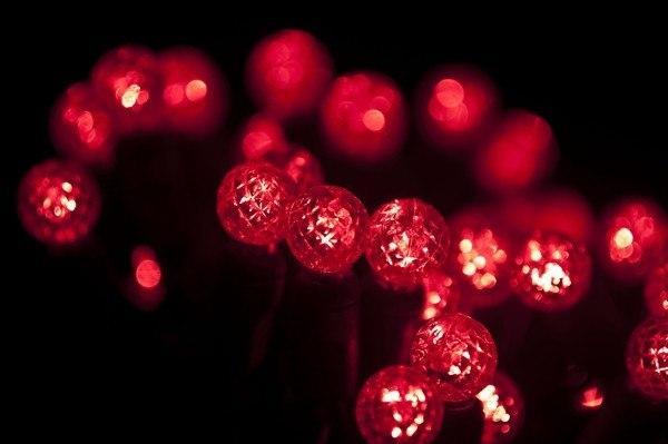 Seasonal Source 34602R-B  G12 Red LED String Lights, 4" Spacing
